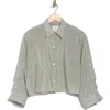 Twp Next Ex Pinstripe Silk & Cotton Shirt In White/grey