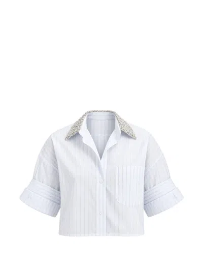 Twp Next Ex Pinstriped Shirt In Blue