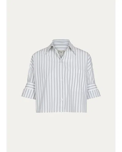Twp Next Ex Shirt In Stripe Shirting In White/gray