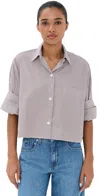 Twp Next Ex Button Down White/chocolate In Purple