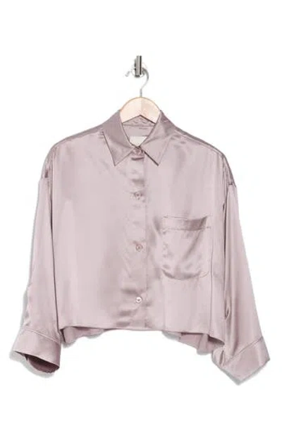 Twp Next Ex Silk Button Front Shirt In Lilac Grey