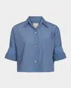 Twp Next Ex Stripe Crop Button-up Shirt In Next Ex