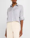 Twp Next Ex Cotton-silk Shirt In Ivory/indigo/gol