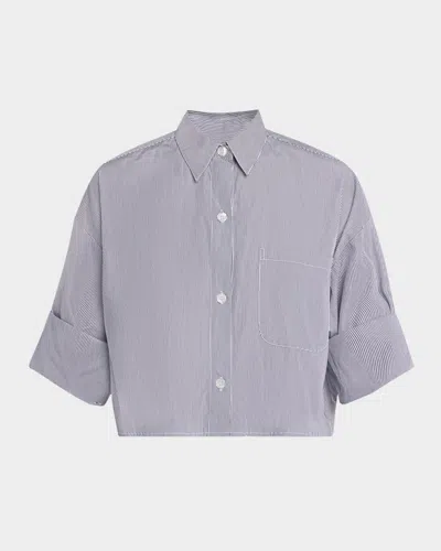 TWP NEXT EX STRIPED BUTTON-FRONT SHIRT