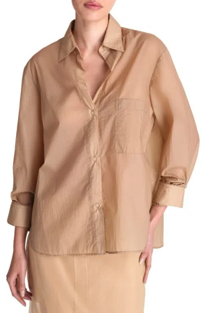 Twp Next Morning Button-up Shirt In Khaki