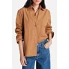 Twp Next Morning Cotton Button-up Shirt In Brown