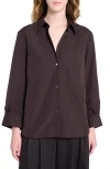 Twp Next Morning Cotton Button-up Shirt In Brown