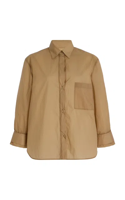 Twp Next Morning Cotton Shirt In Khaki