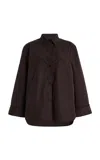 Twp Next Morning Oversized Cotton-poplin Shirt In Brown