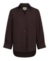 Twp Next Morning Cotton Button-up Shirt In Brown