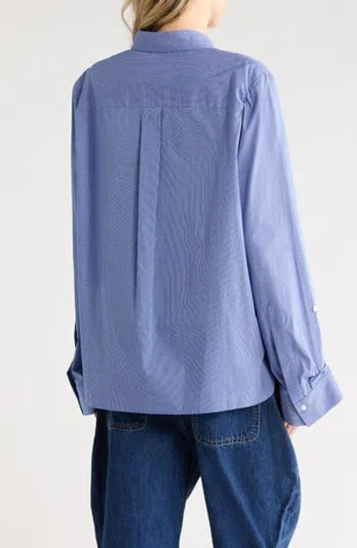 Twp J.d.s. Superfine Cotton-poplin Shirt In Blue
