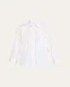 Twp Next Morning Striped Button-front Shirt In White  Blue