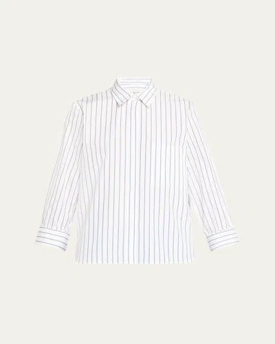 Twp Next Morning Striped Button-front Shirt In White