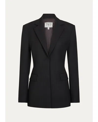 Twp Notched Sloped Blazer In Smoke