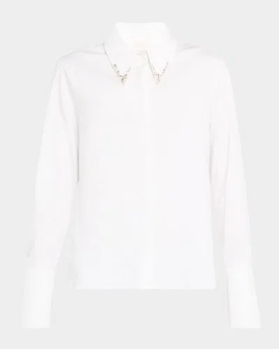 Twp Object Of Affection Shirt With Crystal Trim In White
