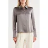 Twp Object Of Affection Silk Button-up Shirt In Gray