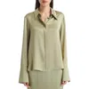 Twp Object Of Affection Silk Button-up Shirt In Sage