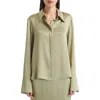 Twp Object Of Affection Silk Button-up Shirt In Sage