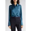 Twp Object Of Affection Silk Shirt In Deep Teal