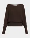 Twp Off The Shoulder Cashmere Sweater In Brown