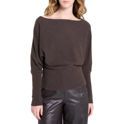 Twp Off The Shoulder Cashmere Sweater In Brown