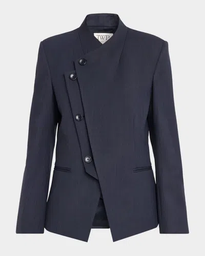 Twp Oliver Blazer In Italian Wool Twill In Blue