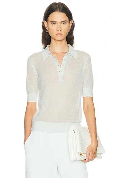Twp Open-knit Cashmere Polo Shirt In White