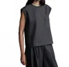 Twp Oversize Muscle Tee In Charcoal In Gray