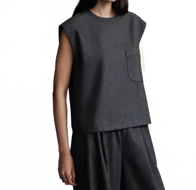 TWP OVERSIZE MUSCLE TEE IN CHARCOAL