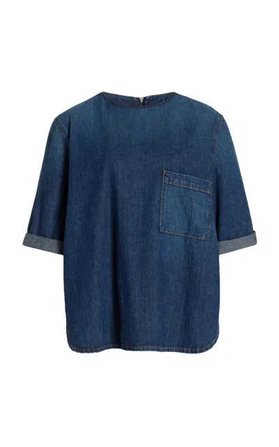 Twp Oversized Denim T-shirt In Dark Indigo