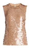 Twp Paillette Shell Beaded Top