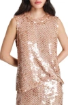 Twp Paillette Shell Beaded Top In Neutral