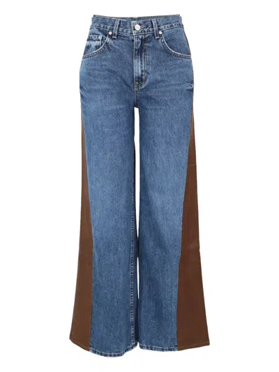 Twp Panelled Denim Straight-leg Jeans In Blue