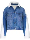 Twp Jeansjacke Im Patchwork-look In Blau