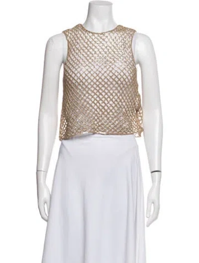Pre-owned Twp Patterned Crew Neck Top W/ Tags In Neutrals