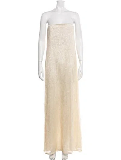 Pre-owned Twp Patterned Long Dress In Neutrals