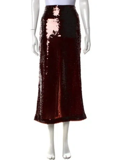 Pre-owned Twp Patterned Long Skirt W/ Tags In Brown