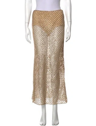 Pre-owned Twp Patterned Long Skirt W/ Tags In Neutral