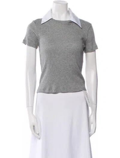 Pre-owned Twp Patterned Short Sleeve Crop Top In Multi