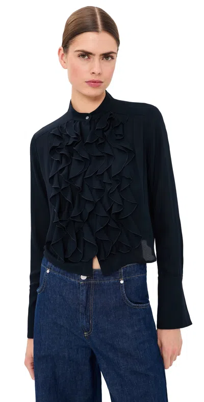 Twp Patti Button Down Top Midnight In Blue