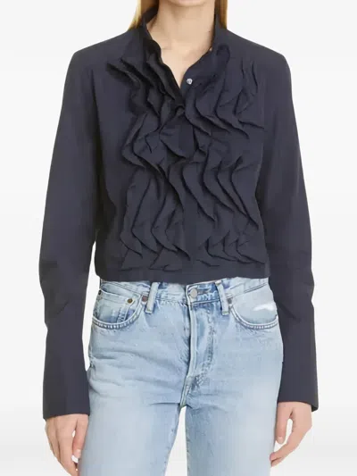 Twp Patti Ruffled Blouse In Blue