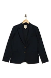 Twp Peak Lapel Stretch Wool Blazer In Black