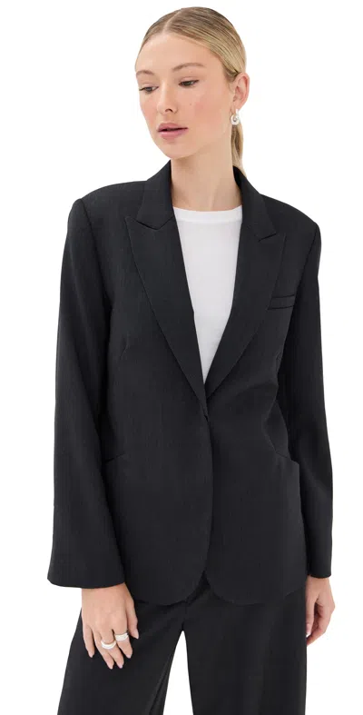 Twp Perfect Boyfriend Blazer Charcoal In Black