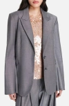 Twp Perfect Boyfriend Oversize Wool Blend Blazer In Gray