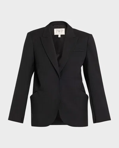 Twp Perfect Boyfriend Single-breasted Blazer Jacket In Gray