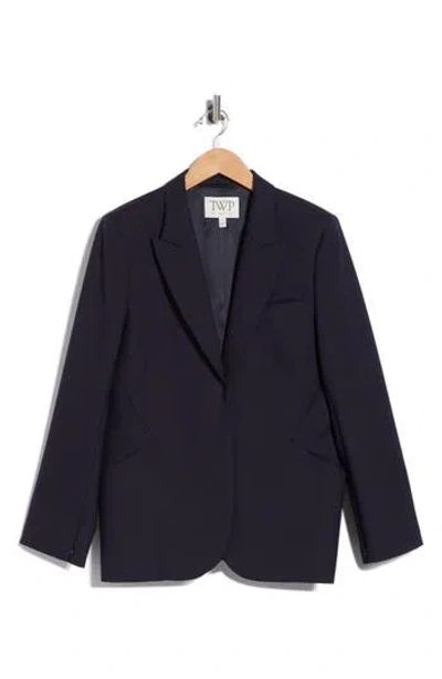 Twp Perfect Peak Lapel Wool Blend Blazer In Blue