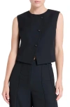 Twp Perry Virgin Wool Crop Vest In Black