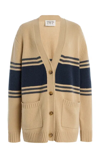 Twp Phoebe Varsity Cashmere Cardigan In Neutral