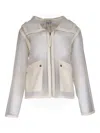 Twp Piped Hoodie Leather Jacket In White