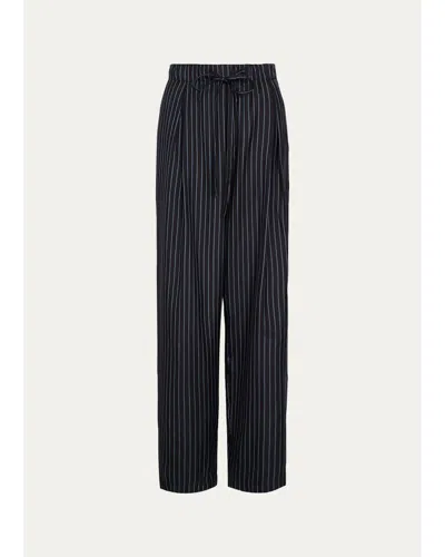 Twp Pj Striped Silk Pants In Blue Night
